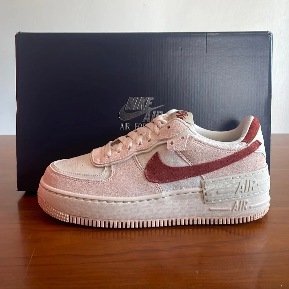 Women's Nike Air Force 1 Shadow Low Shimmer Mars Stone Red DZ4705-200 - Picture 1 of 5